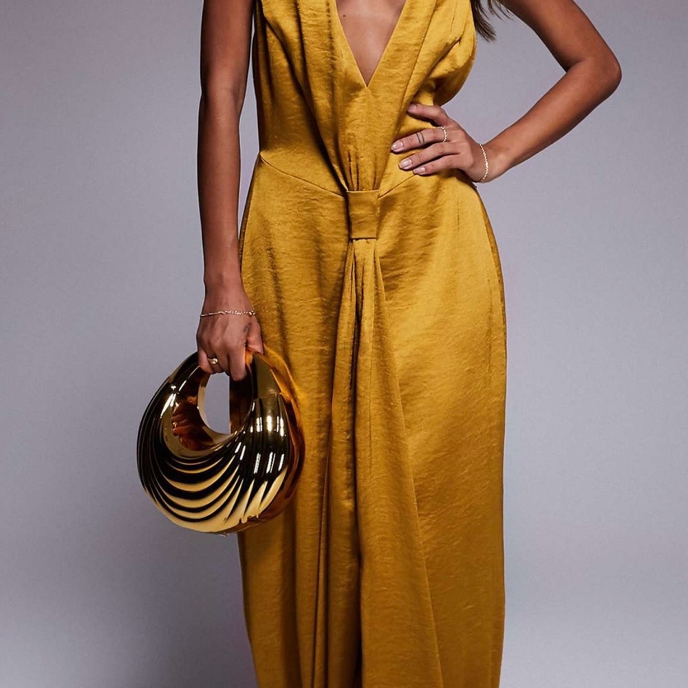 TFNC Gold Backless Gown